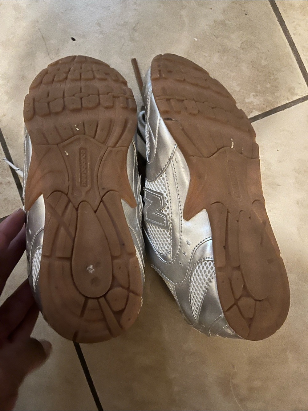 Miu Miu Silver Mesh & Leather Sneakers - Silver/Brown - Picture 4 of 4